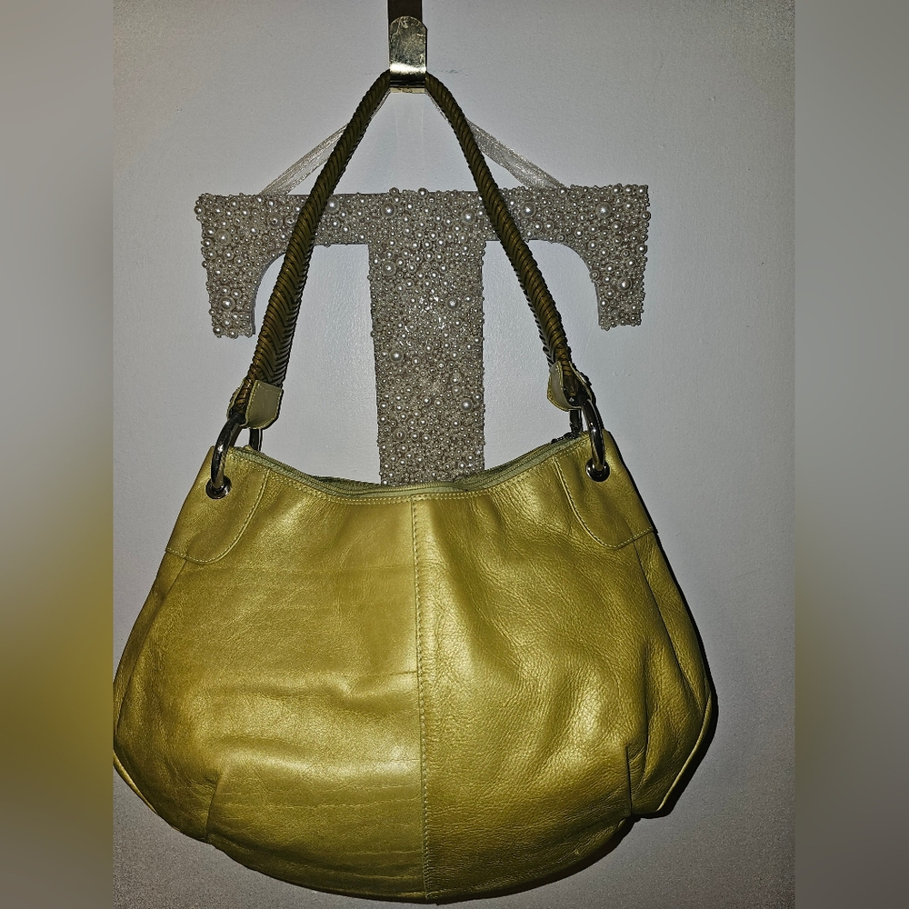 Paolo Masi Olive/Lime Leather Shoulder Bag
